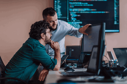 looking at computer screen 